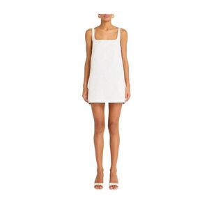 Amanda Uprichard White Mini Dress - Square Neck Shift
